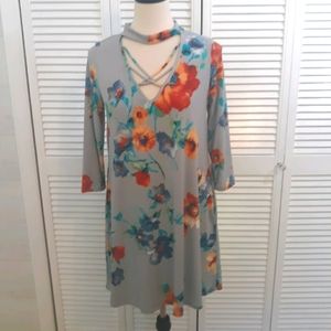 Peach Love floral boho dress sz small *5